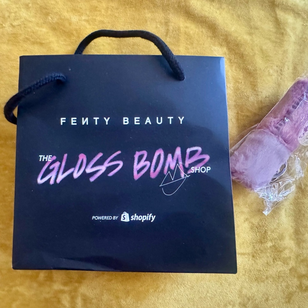 Fenty Beauty Gloss Balm fuzzy faux fur keychain cover